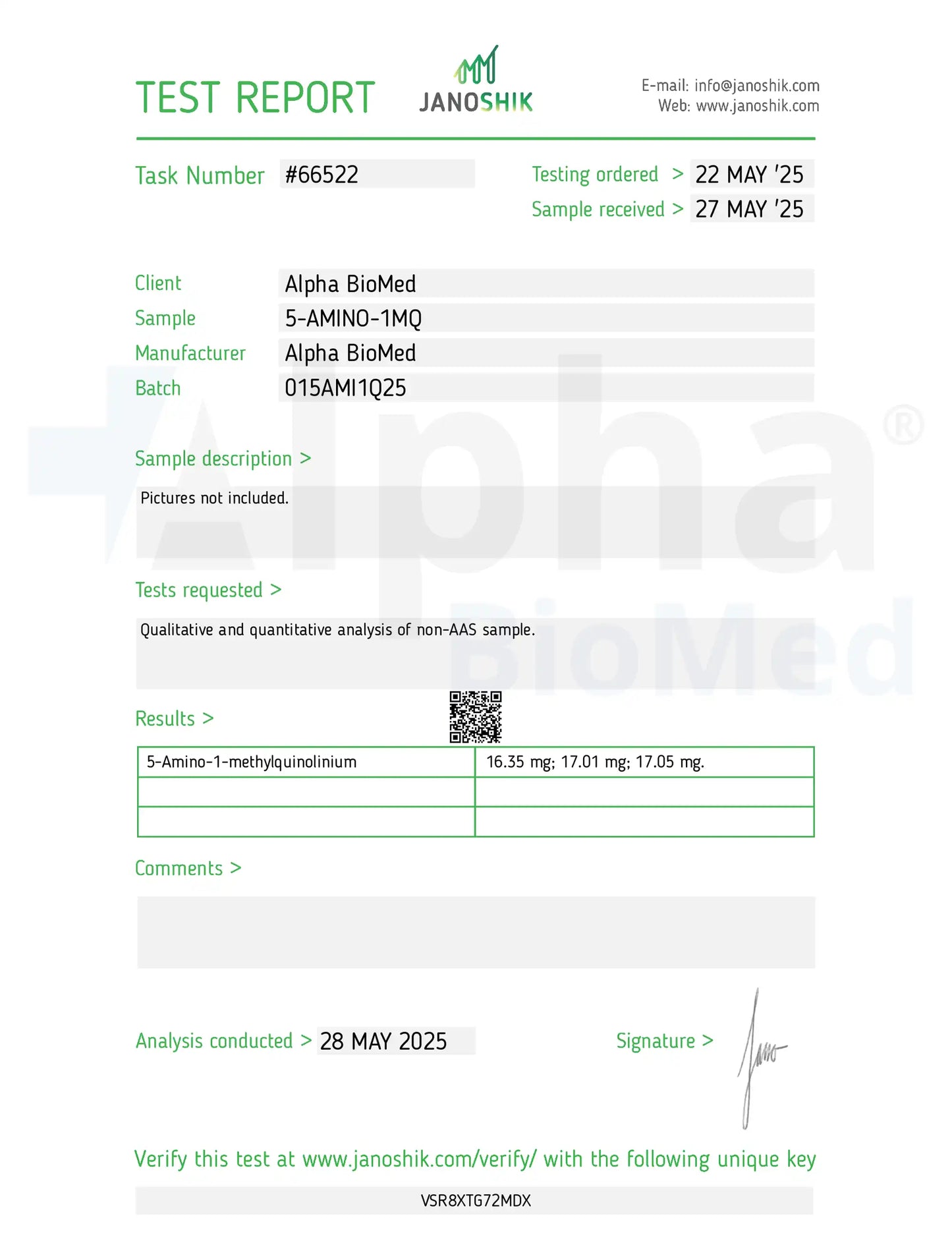 5-Amino-1mq (15mg) x 60 Tablets