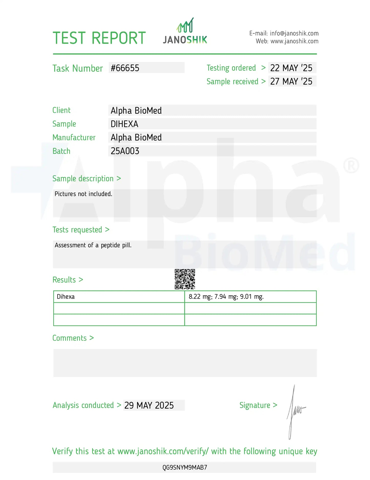 Dihexa (8mg) x 30 Tablets