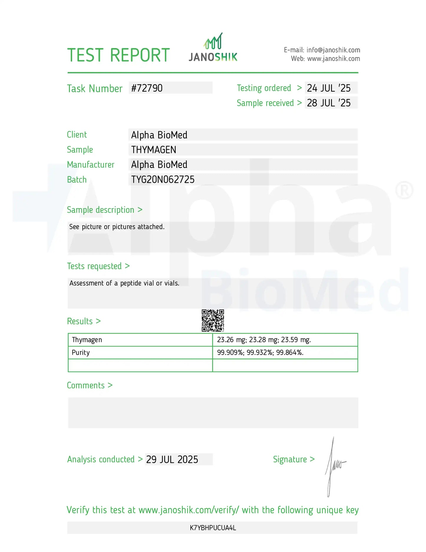 Thymagen (Thymogen) (20mg)