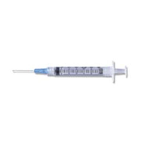 23g 1" Turquoise 3cc Luer Lock Syringe/Needle - Box of 100