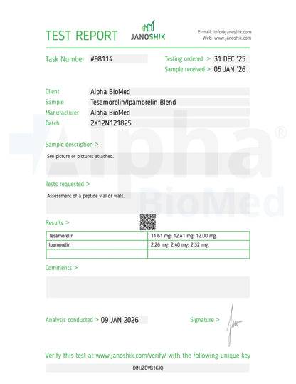 2X Blend Tesamorelin (10mg) / Ipamorelin (2mg)