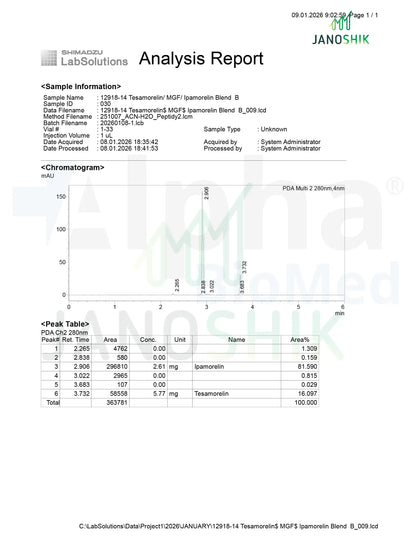 3X Blend Tesamorelin (5mg) / MGF (500mcg) / Ipamorelin (2.5mg)