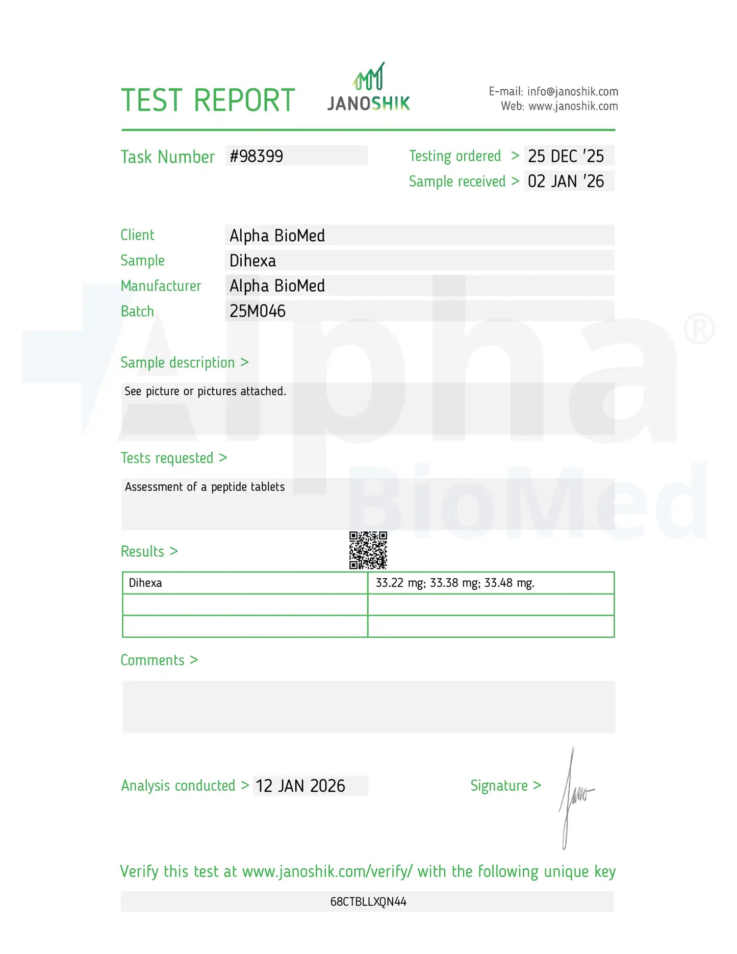Dihexa (30mg) x 30 Tablets