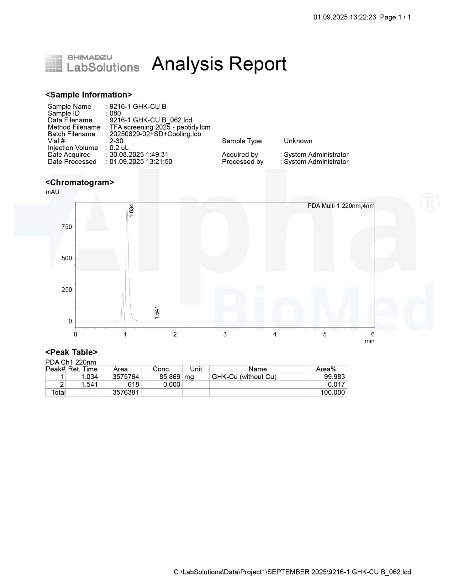 GHK-Cu (75mg) - 6ml vial