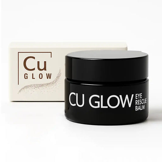 Cu GLOW Eye Rescue Balm – anti-aging under-eye cream with peptides, NAD+, and exosomes for dark circles and puffiness