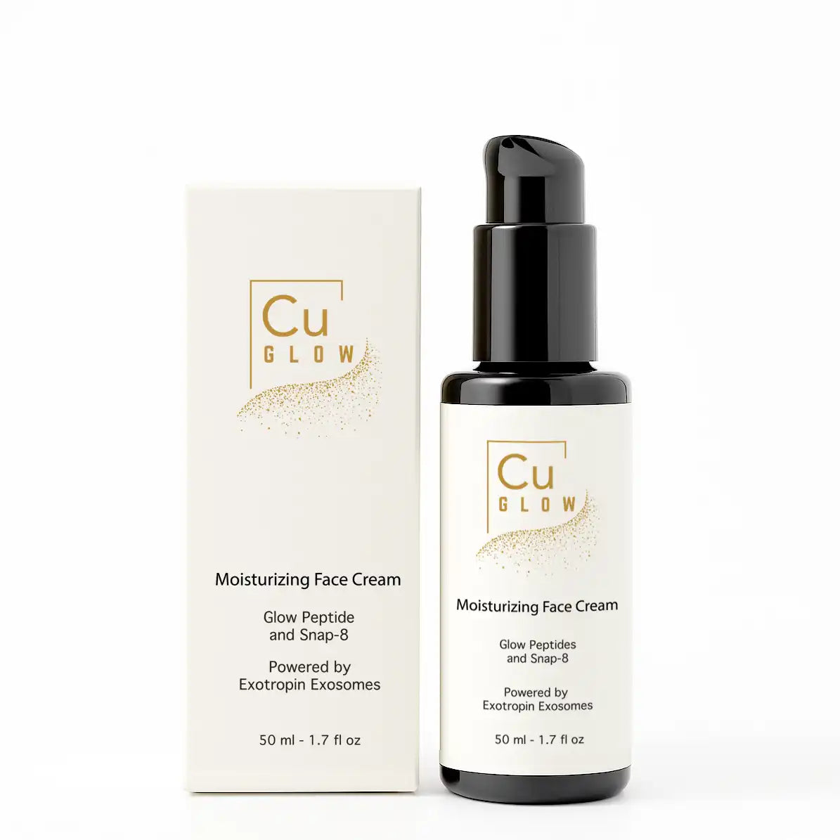Cu GLOW Moisturizing Face Cream with peptides, Snap-8, and exosome technology for firm, hydrated, youthful skin