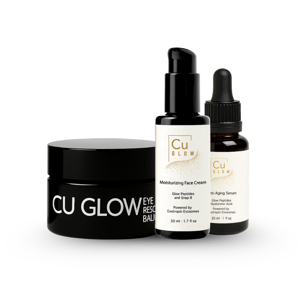 Cu GLOW Complete Set (Anti-Aging Serum, Face Cream & Eye Rescue Balm)
