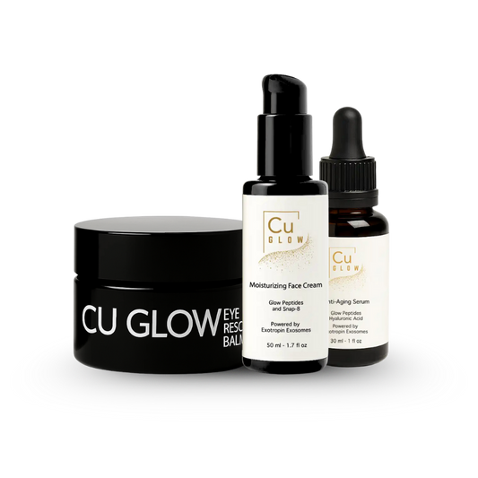 Cu GLOW Complete Set (Anti-Aging Serum, Face Cream & Eye Rescue Balm)